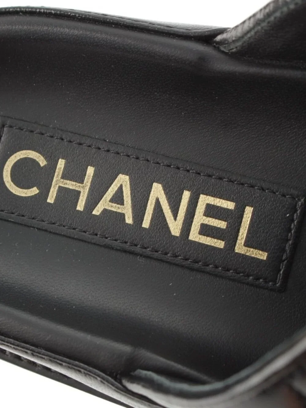 ★SOLD★ Chanel CC Logo Quilted Velcro Sandals Black 36c - Picture 7 of 10